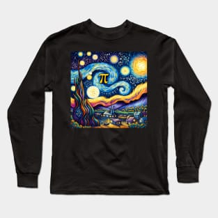 Pi Night Sky: Van Gogh’s Starry Night Celebrates Pi Day Long Sleeve T-Shirt